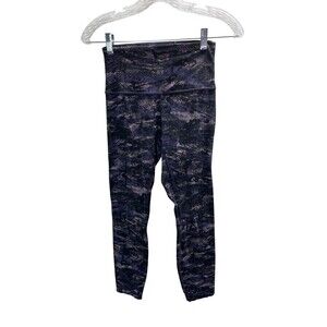 Lululemon Rip Wave Purple Thunder Black Align Pants Size 2 Purple Camo Athletic